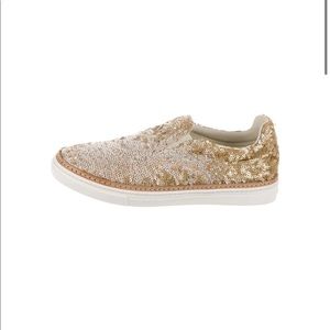 Maison Margiela Gold + white sequined sneakers